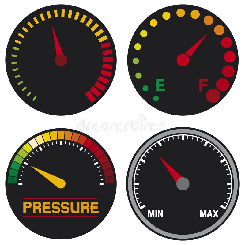Speed meter icons, car speedometer and dashboard. Speed meter icons, car speedometer and dashboard