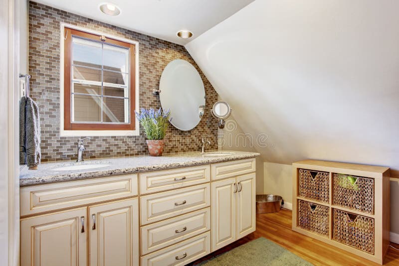 Velux bathroom with tile wall trim