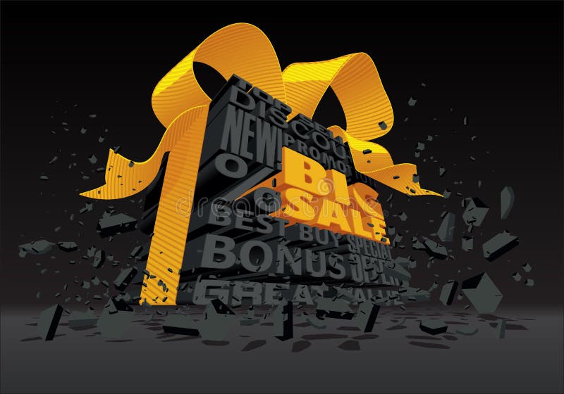 Venda grande - texto do preto 3d ilustração royalty free Venda grande - texto do preto 3d ilustração royalty free