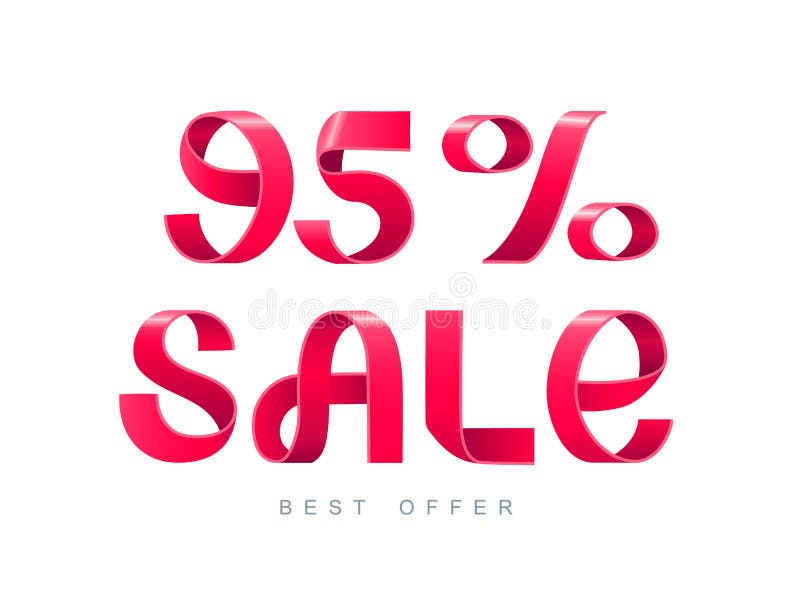 Venda 95 por cento fora ilustração do vetor