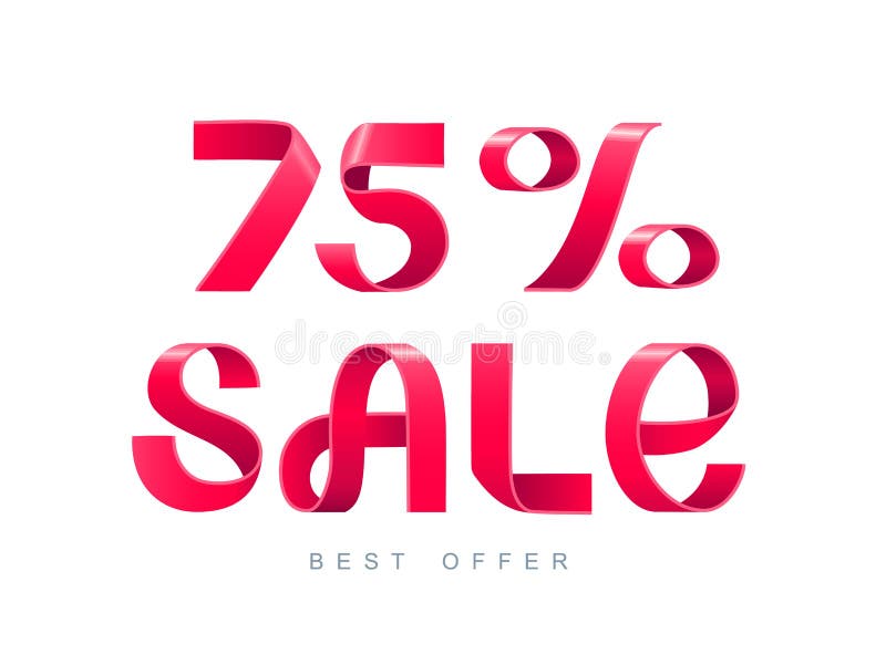 Venda 75 por cento fora ilustração royalty free