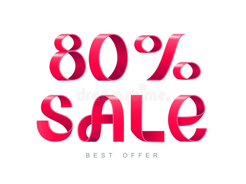 Venda 80 por cento fora ilustração stock