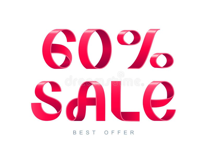 Venda 60 por cento fora ilustração do vetor