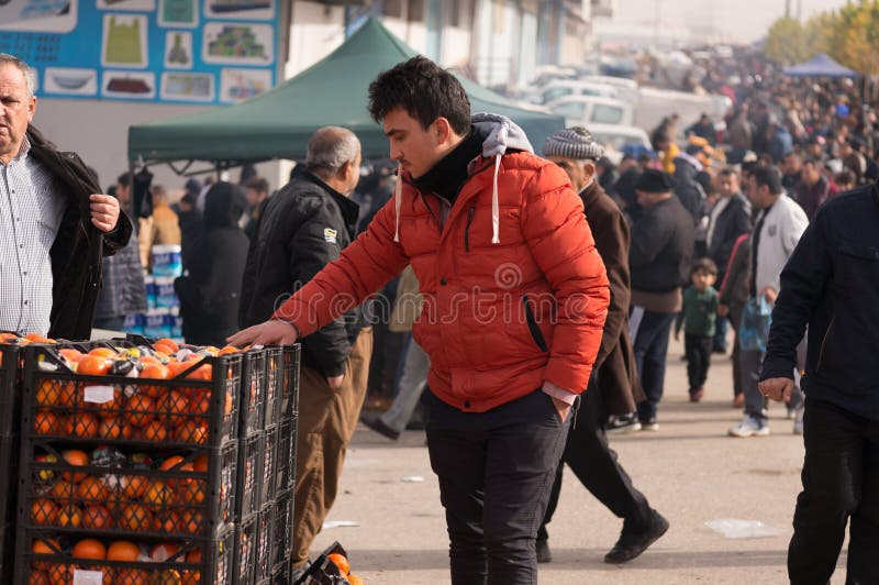 Vendedor de Laranjas no Iraque fotografia de stock
