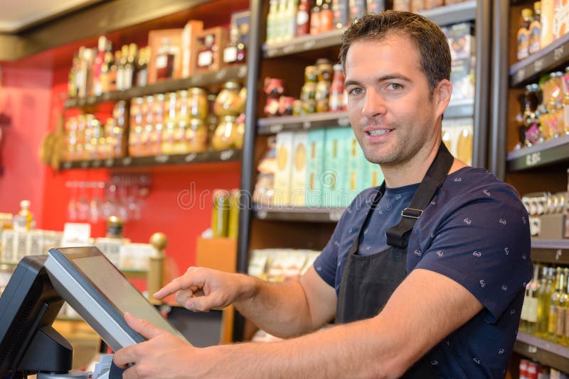 Assistente de vendas, sempre disponível para ajudar foto de stock