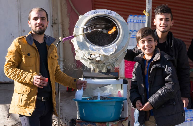 Vendedor da semente em Iraque imagens de stock