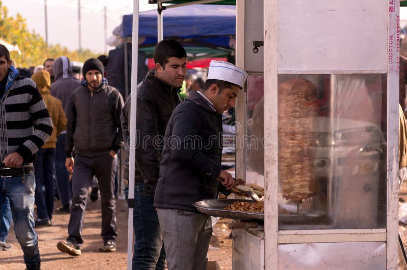 Vendedor de Shawarma imagem de stock