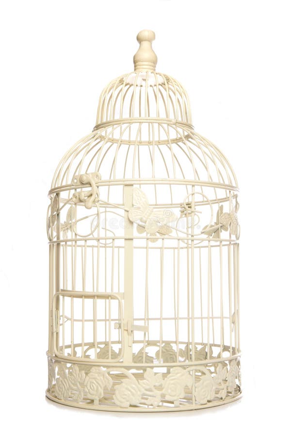 Vintage looking bird cage isolated studio cutout. Vintage looking bird cage isolated studio cutout