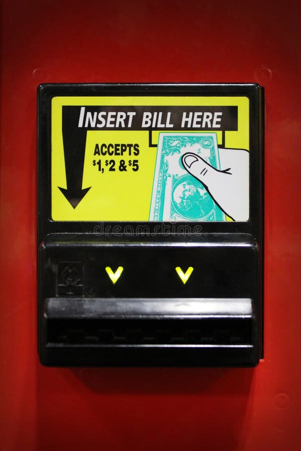 Vending Machine Bill Acceptor Stock Photo - Image of sign, currency