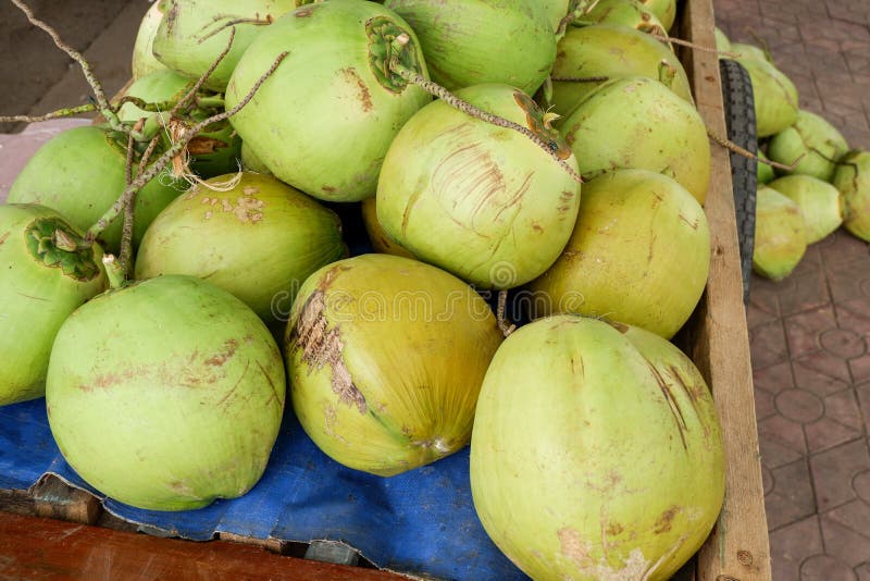 Vendita del bordo della strada della noce di cocco immagini stock Vendita del bordo della strada della noce di cocco immagini stock