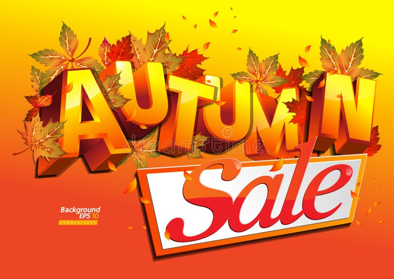 sing autumn sale, vector illustration. sing autumn sale, vector illustration.