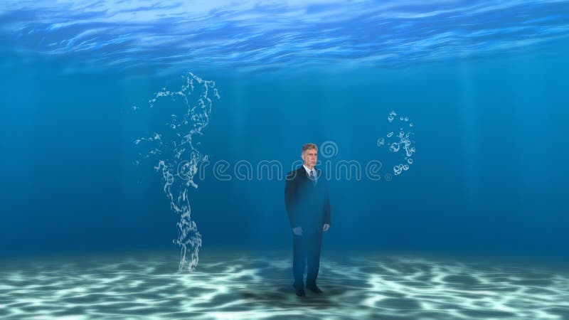 Vendite di affari che commercializzano il Underwater dell'uomo illustrazione vettoriale Vendite di affari che commercializzano il Underwater dell'uomo illustrazione vettoriale