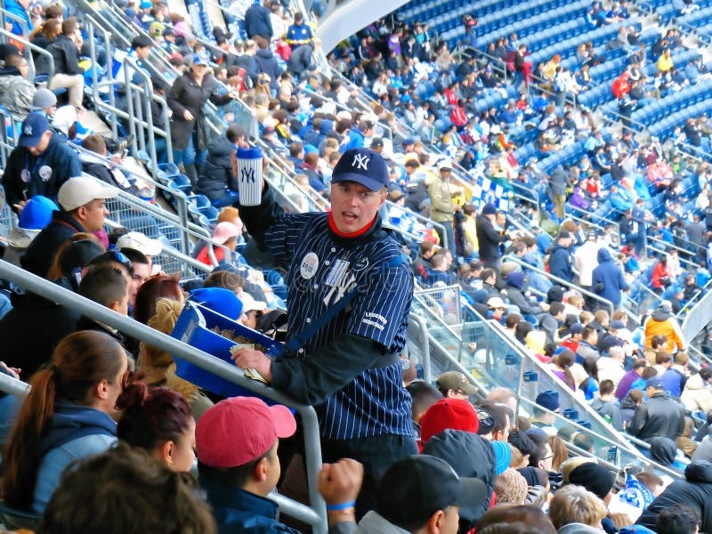 Yankee vendor selling souvenirs before the friendly game between Manchester City and Chelsea, May 25, 2013, New York City. Yankee vendor selling souvenirs before the friendly game between Manchester City and Chelsea, May 25, 2013, New York City