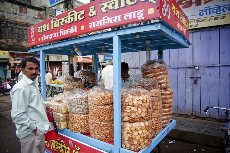 Vendor with His Cart Selling Biscuit on Street Editorial Photography ...