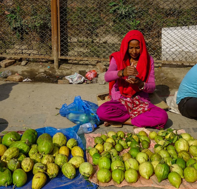 Vendors on Street in Kathmandu, Nepal Editorial Image - Image of