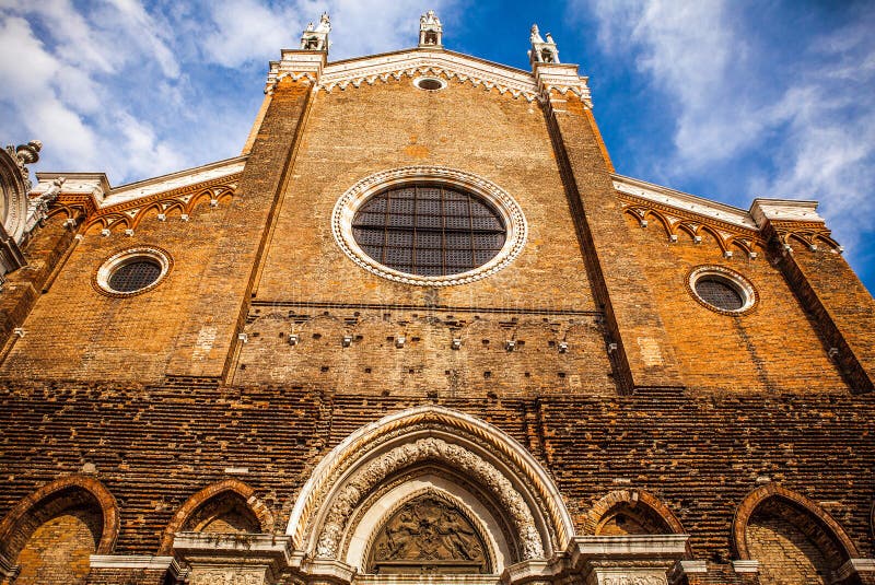 VENICE, ITALY - AUGUST 20, 2016: Famous architectural monuments and facades of old medieval buildings Cannaregio island close-up on August 20, 2016 in Venice, Italy. VENICE, ITALY - AUGUST 20, 2016: Famous architectural monuments and facades of old medieval buildings Cannaregio island close-up on August 20, 2016 in Venice, Italy.