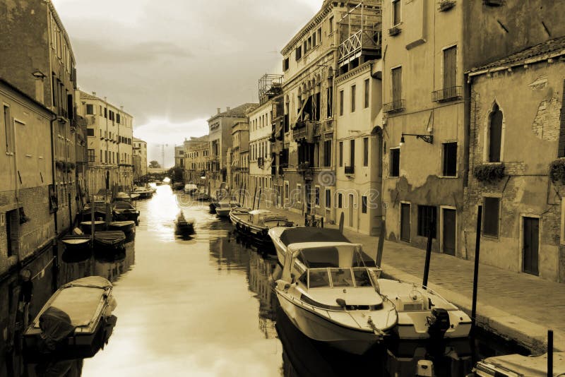 A typical view of a Venetian canal at sunset. Hdr bridge stock images, royalty-free photos and pictures