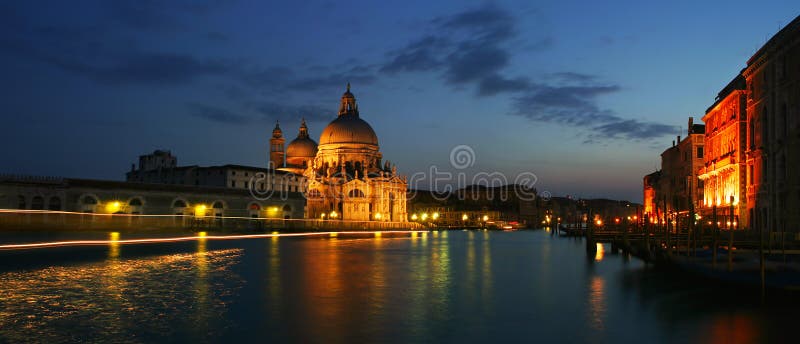 Venetian Grand Canal at night.