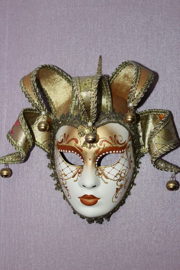 Mask Hanging on the Wall Stock Photo Image of carnival, gold