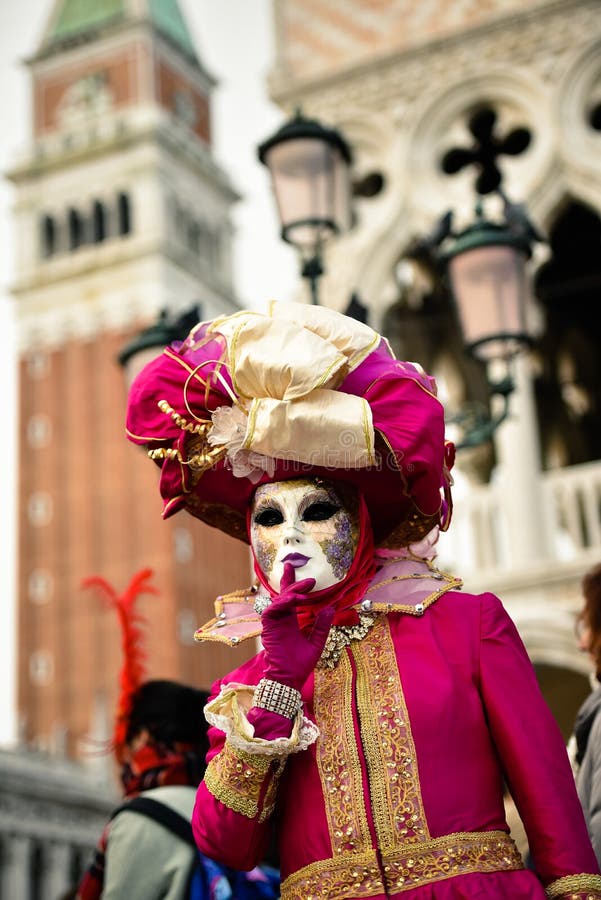 Venetian Mask Model Carnival 2016 San Marco Square Editorial Stock ...