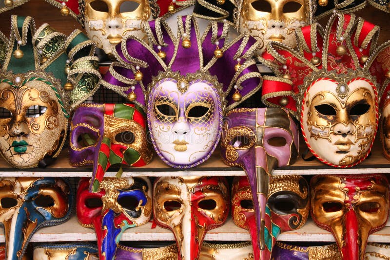 Venice carnival masks. Famous traditional decoration from Venezia, Italy. Venice carnival masks. Famous traditional decoration from Venezia, Italy.