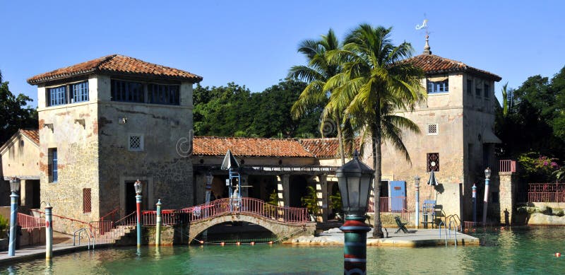 MIAMI CORAL GABLES FLORIDA 10 29 2012: Venetian Pool is a historic U.S. public swimming pool located in Coral Gables, Florida. Completed in 1924, it was designed by Phineas Paist with Denman Fink