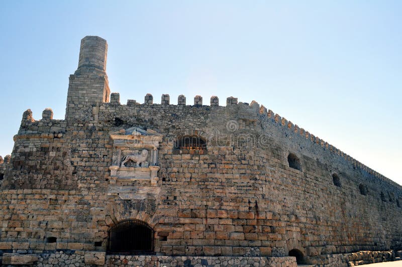 Venetianisches Schloss (Koules), in Kreta, Griechenland lizenzfreies stockbild Venetianisches Schloss (Koules), in Kreta, Griechenland lizenzfreies stockbild
