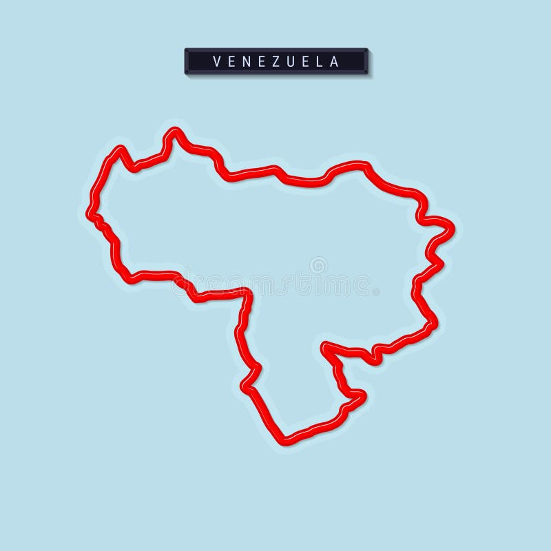 Venezuela Bold Outline Map Vector Illustration Stock Vector