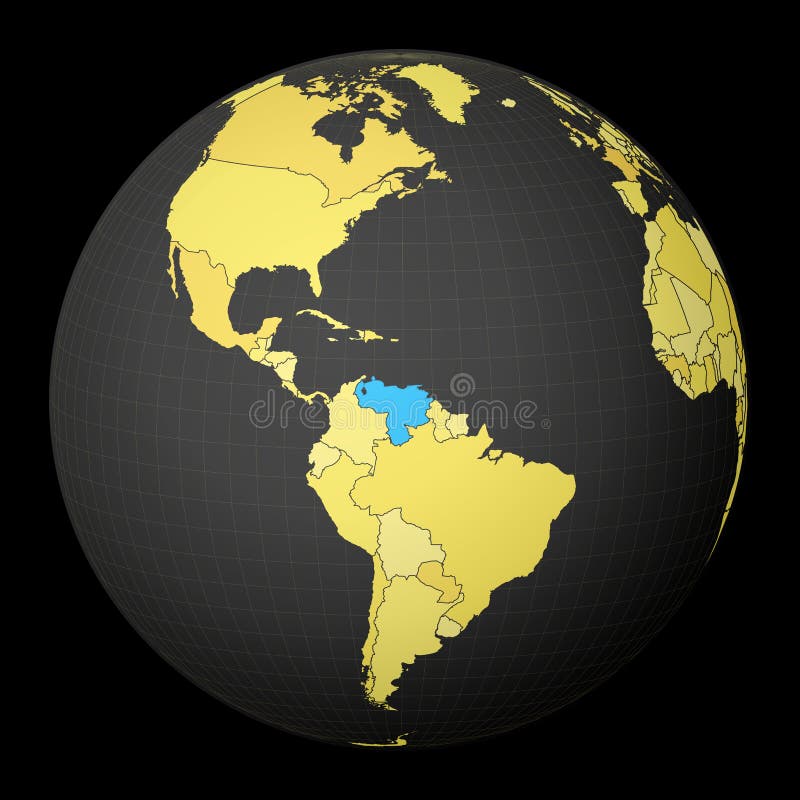 Venezuela Map on a World Map with Flag and Map Pointer. Vector