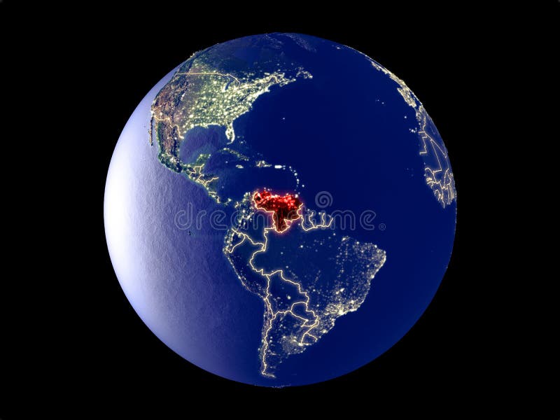 Venezuela On Earth From Space Stock Photo Image Of Space Satellite