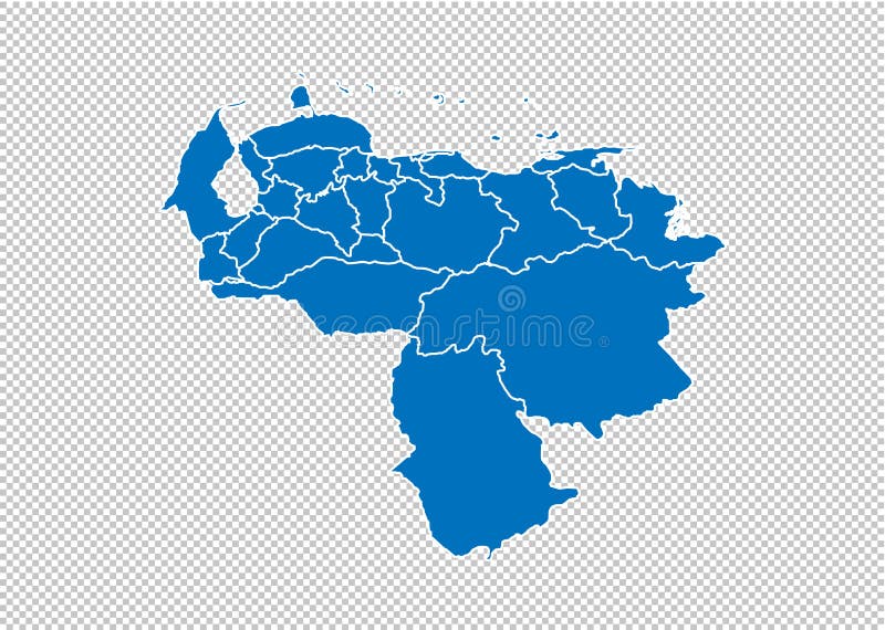 Map Of Venezuela High Detailed Vector Map Venezuela Stock Vector