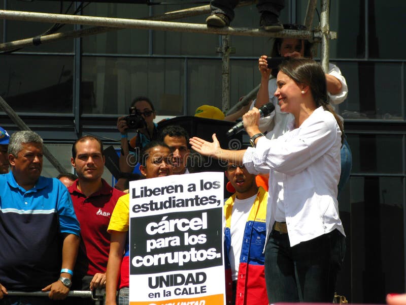 Venezuelansk oppositionsledare Maria Corina Machado arkivfoton