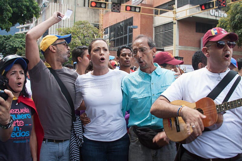 Venezuelansk oppositionsledare Maria Corina Machado royaltyfri fotografi