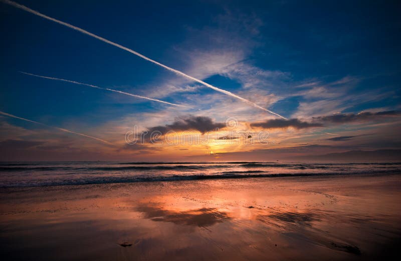 Venice beach sunset stock image. Image of light, morning - 26350941