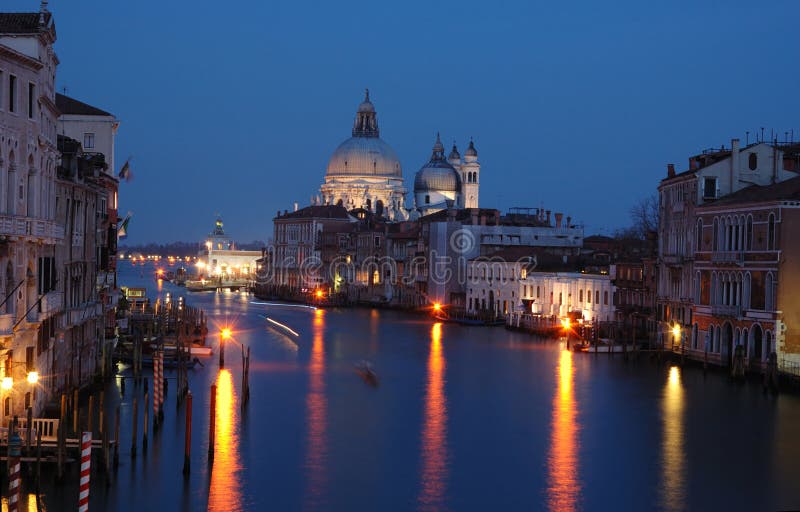 Venice grand canal - night view,Italy