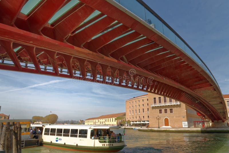 Venice, italy: contitution bridge and canal boats