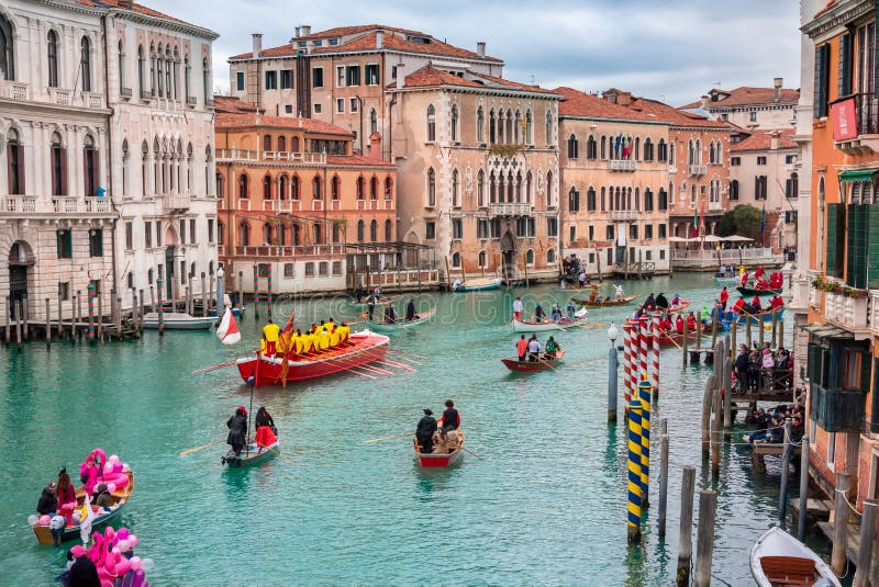 Grand Canal with Gondolas in Venice, Italy Stock Image - Image of ...