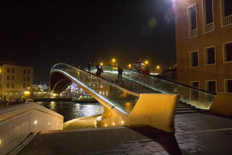 Venice, Italy, January 28, 2020 Venice, Italy, January 28, 2020 Constitution Bridge `Ponte della Costituzione` royalty free stock image