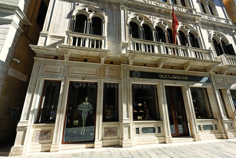 Venice, Italy July 04, 2022 Showcase of Dolce & Gabbana Store in
