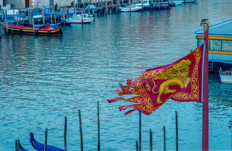 Gonfalone the Flag of Venice Stock Image - Image of flying, journey: 51722497