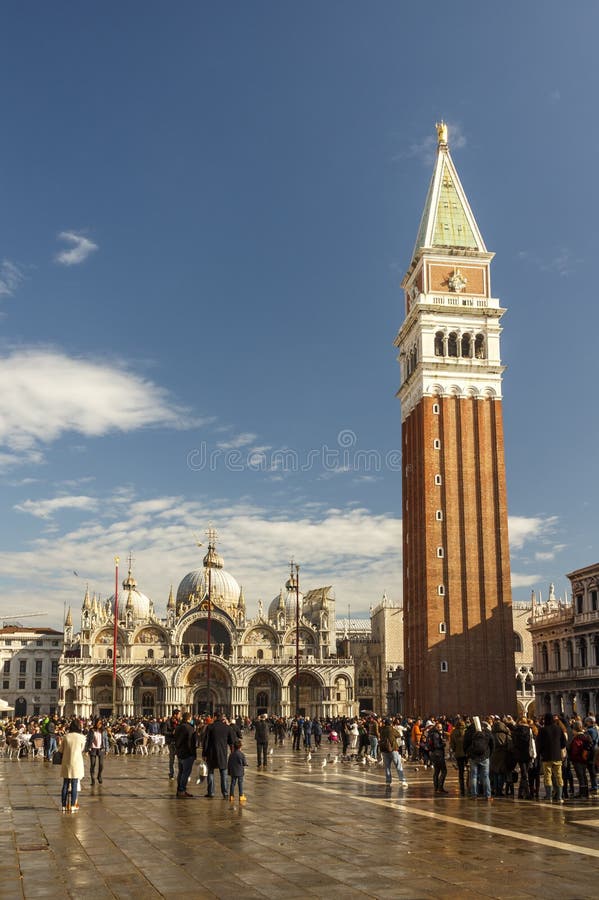 St Mark`s Campanile Bell Tower in Venice, Italy, 2016