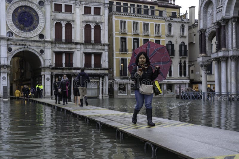 Venice Italy November 24 2019 St Marks Square Piazza