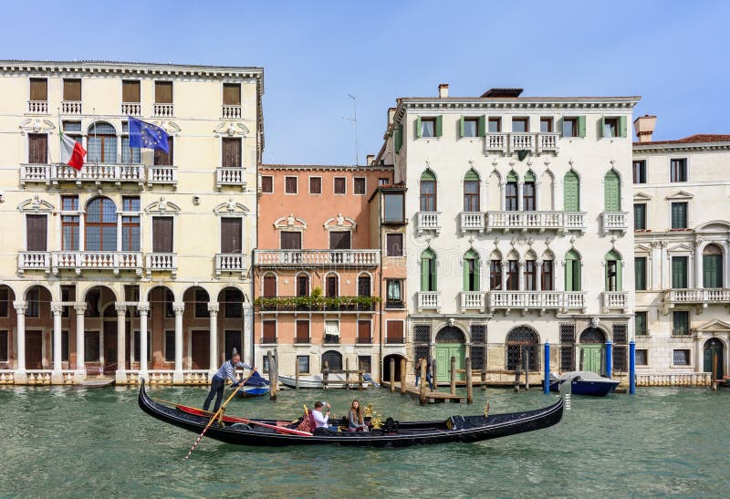 Venice, Italy - October 2022: Gondola on Grand Canal in Venice ...