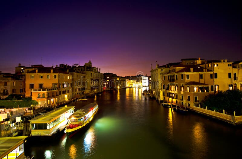 Venice at night, Venice royalty free stock photos