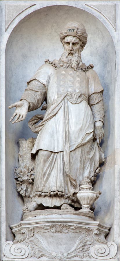 Venice - Statue of prophet Aron &x28;1738 - 1755&x29; from church Santa Maria del Rosario &x28;Chiesa dei Gesuati&x29