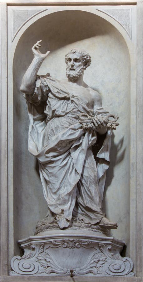 Venice - Statue of Saint Peter (1738 - 1755) from church Santa Maria del Rosario (Chiesa dei Gesuati)