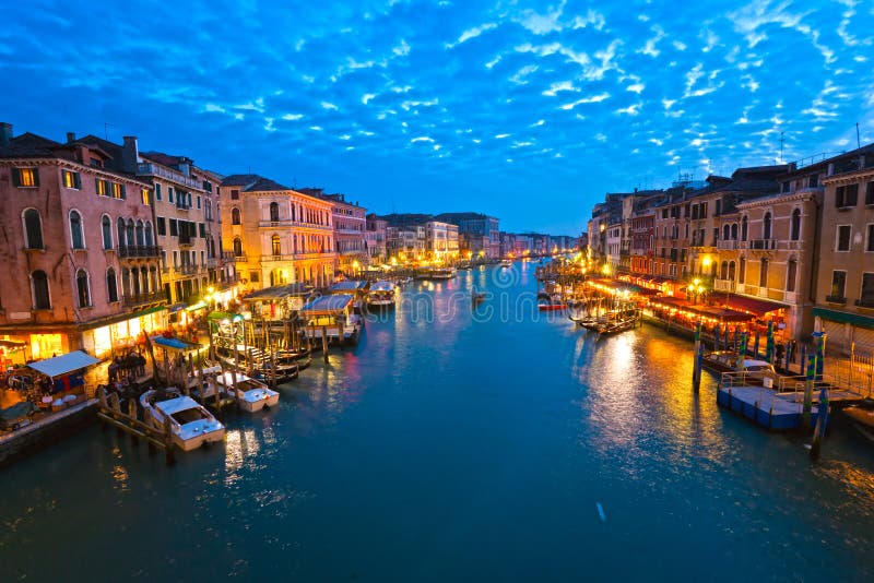 Venice, View from Rialto Bridge.