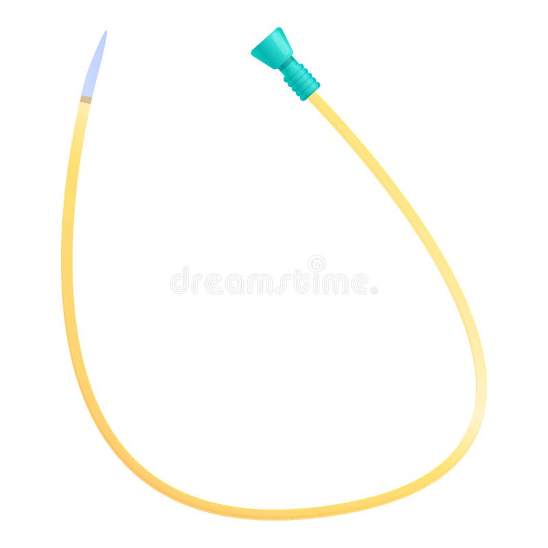 Venous catheter icon, cartoon style stock illustration