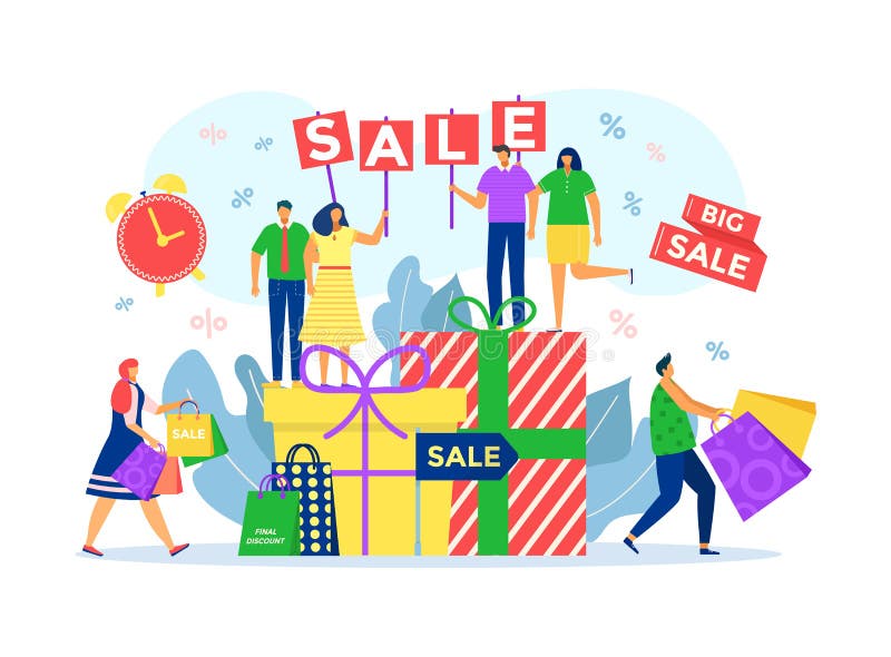 Venta Para La Compra De Dibujos Animados Regalo En La Tienda Ilustración De Vectores. Personas Hombre Mujer Carácter Utilizar Desc Ilustración del Vector - Ilustración de minorista, plano: 215328944 Venta Para La Compra De Dibujos Animados Regalo En La Tienda Ilustración De Vectores. Personas Hombre Mujer Carácter Utilizar Desc Ilustración del Vector - Ilustración de minorista, plano: 215328944