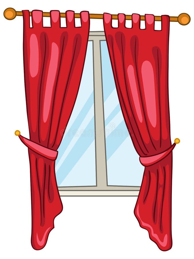 Ventana Con La Cortina Rosada Ilustración del Vector - Ilustración de  espejo, blanco: 78348811